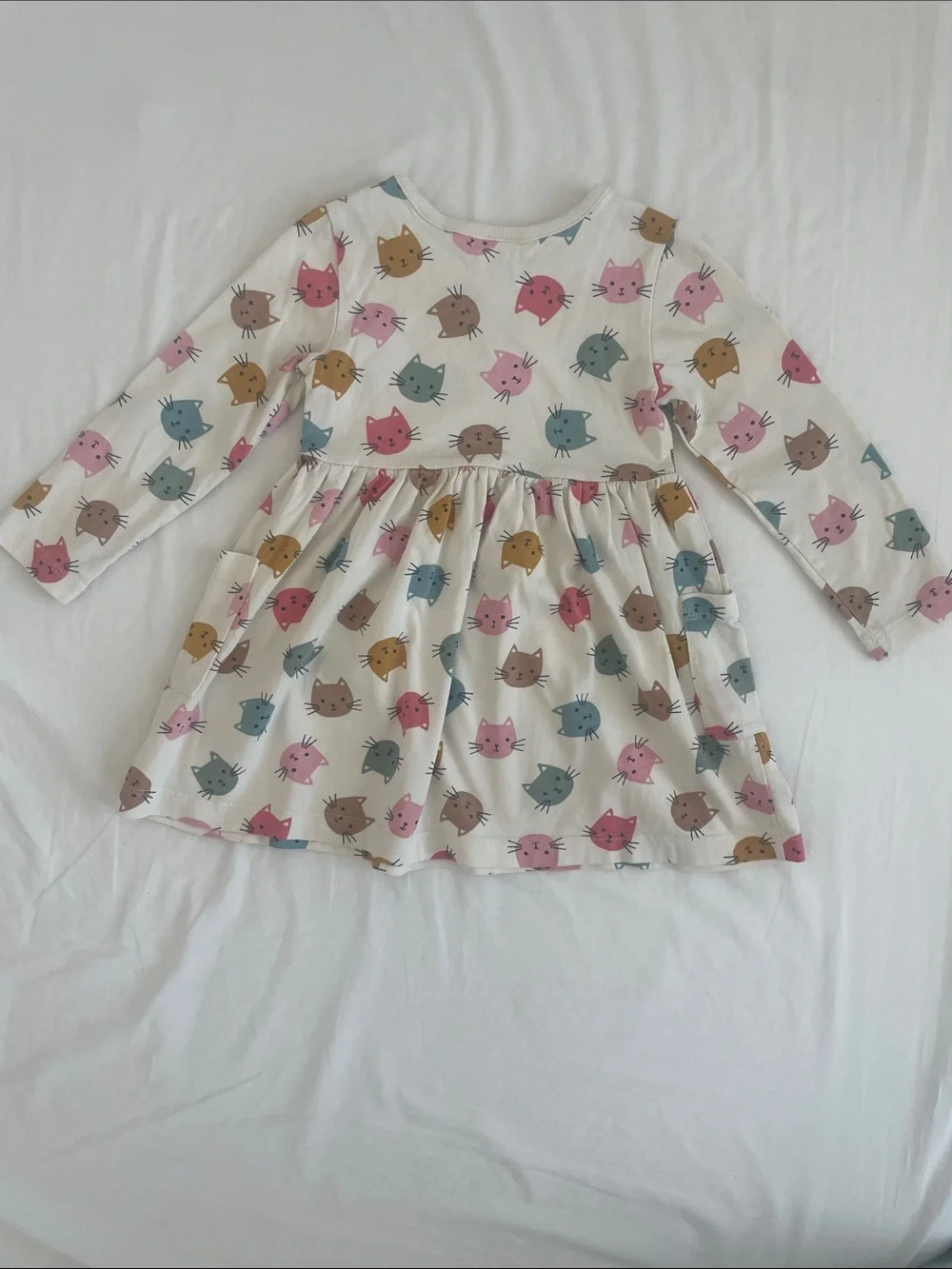 Hanna Andersson Cat Print Dress with Pockets 3T (EUC)